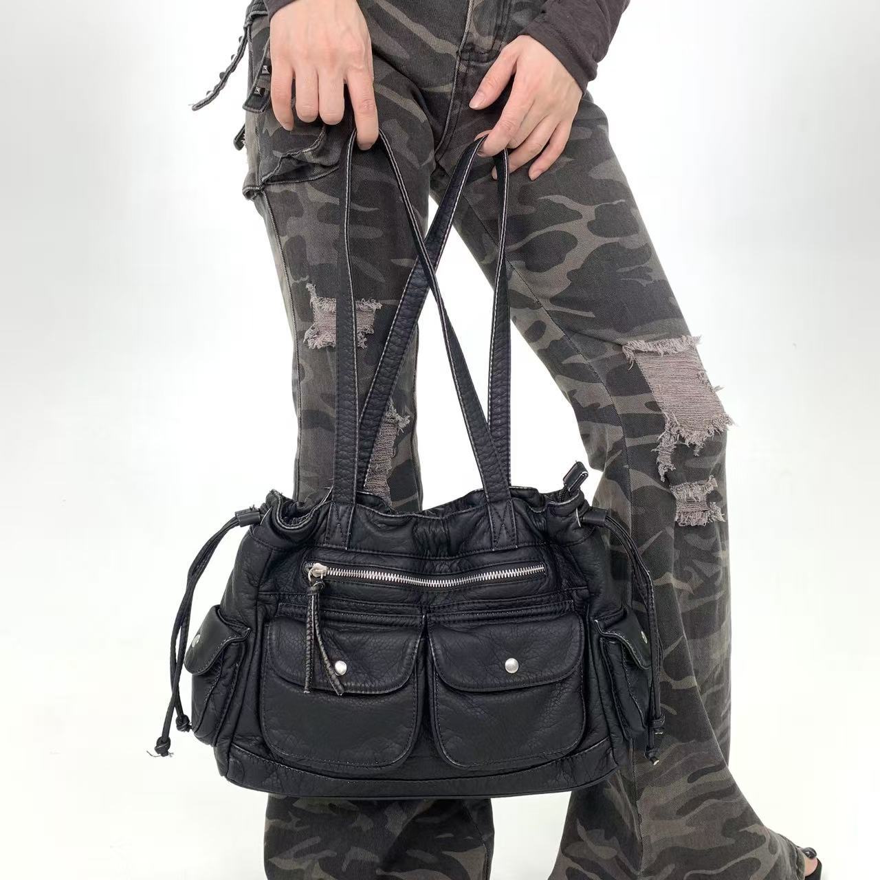 Slouchy Multi Pocket Shoulder Bag