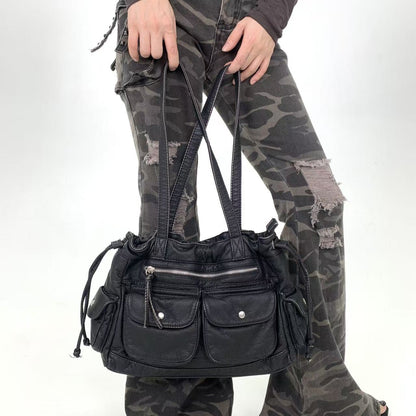 Slouchy Multi Pocket Shoulder Bag