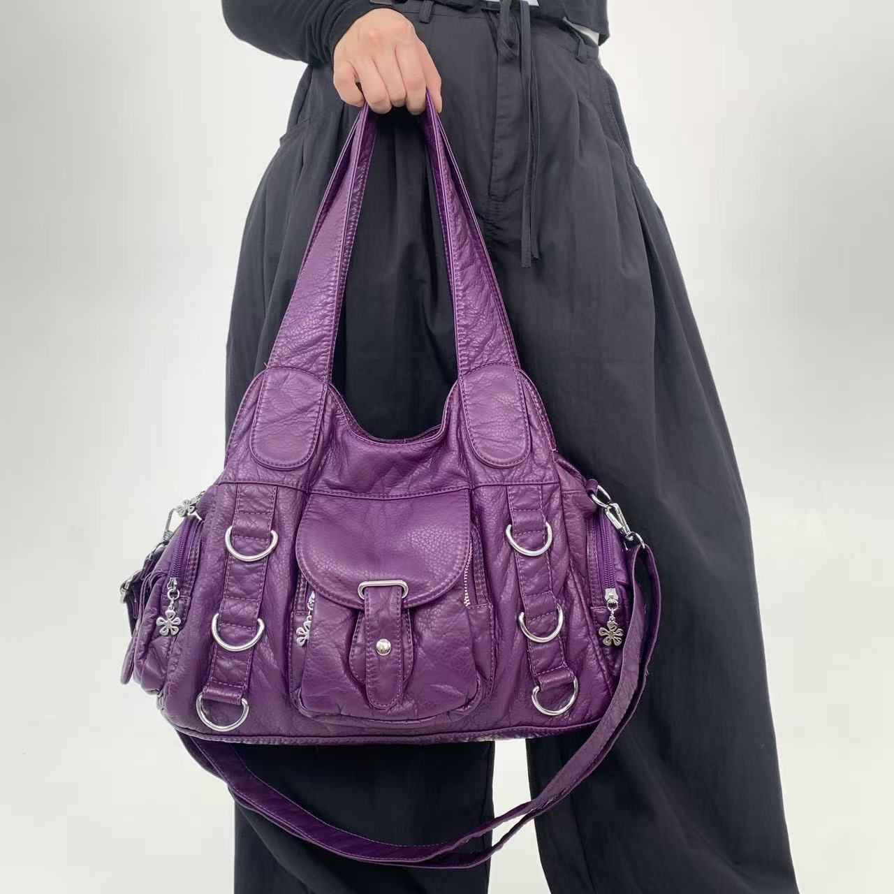 Hardware Shoulder Tote Bag
