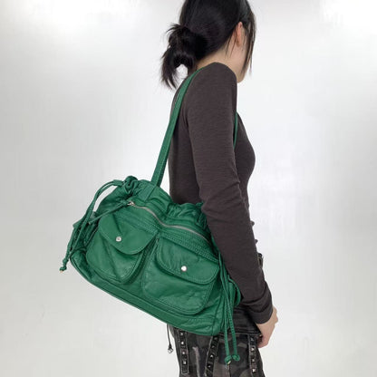 Slouchy Multi Pocket Shoulder Bag