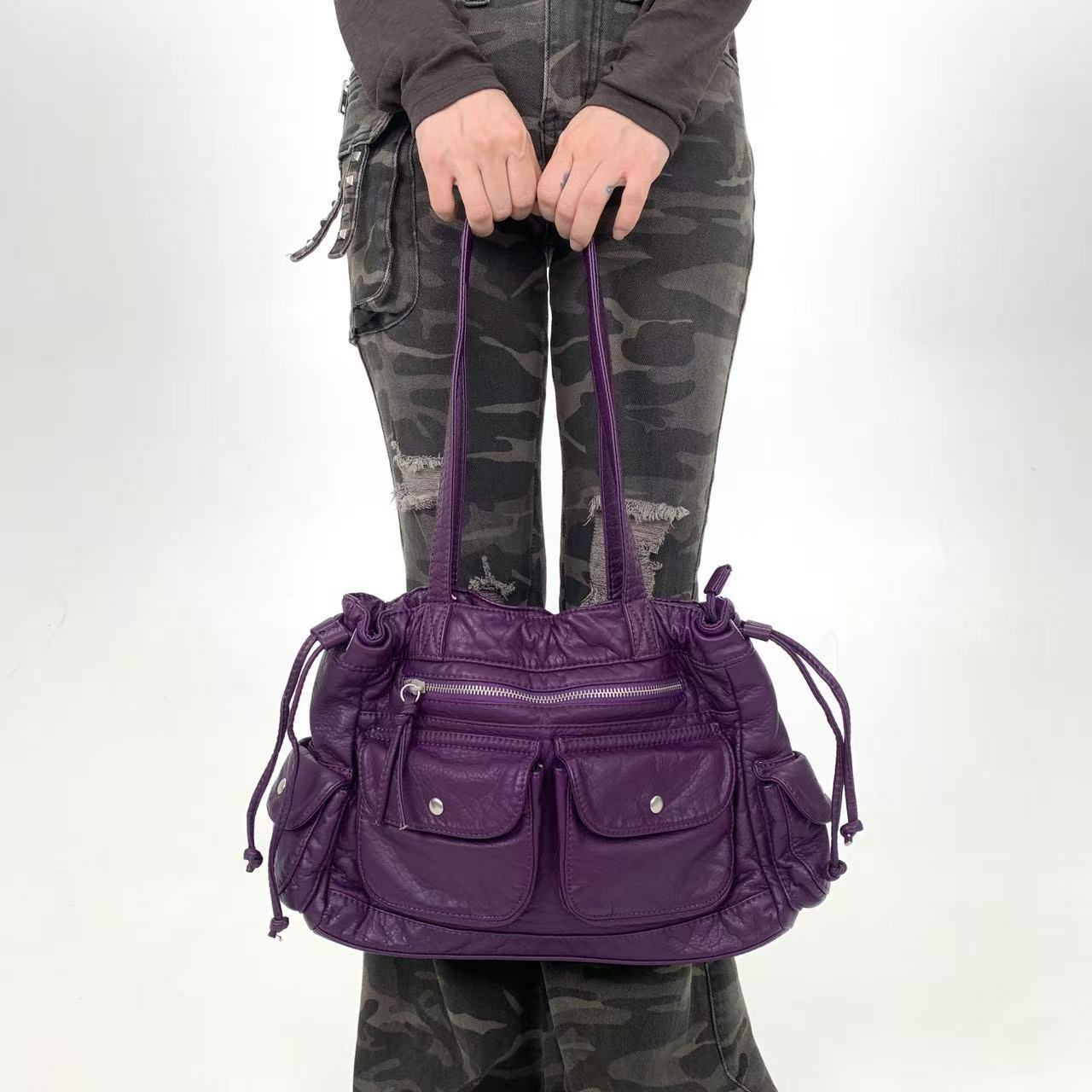 Slouchy Multi Pocket Shoulder Bag