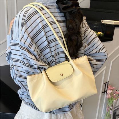 Pleated Canvas Shoulder Bag