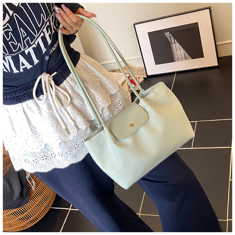 Pleated Canvas Shoulder Bag