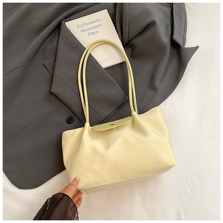 Pleated Canvas Shoulder Bag