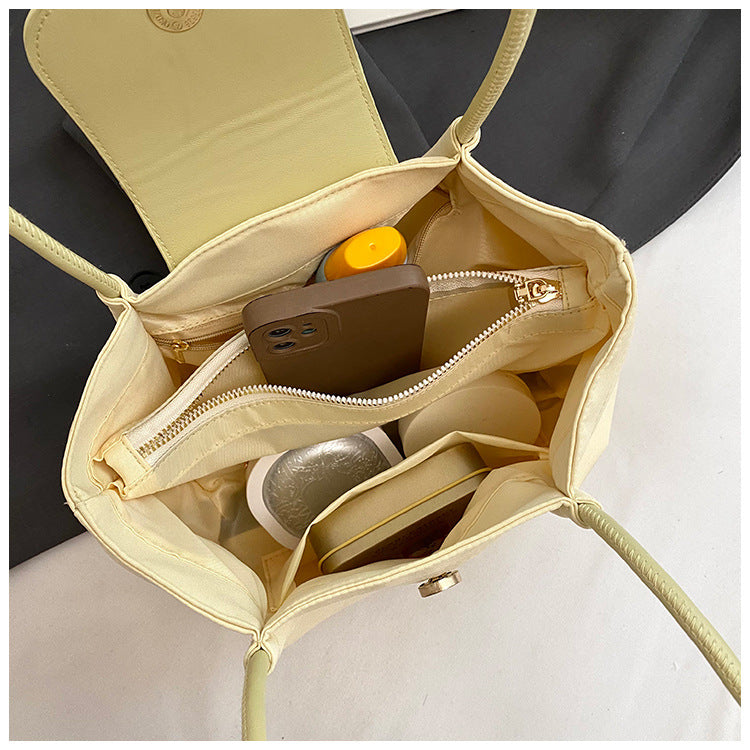 Pleated Canvas Shoulder Bag