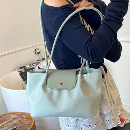Pleated Canvas Shoulder Bag