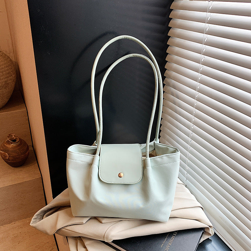 Pleated Canvas Shoulder Bag