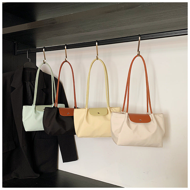 Pleated Canvas Shoulder Bag