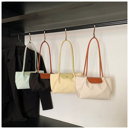 Pleated Canvas Shoulder Bag