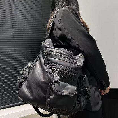 Multi Pocket Washed Backpack