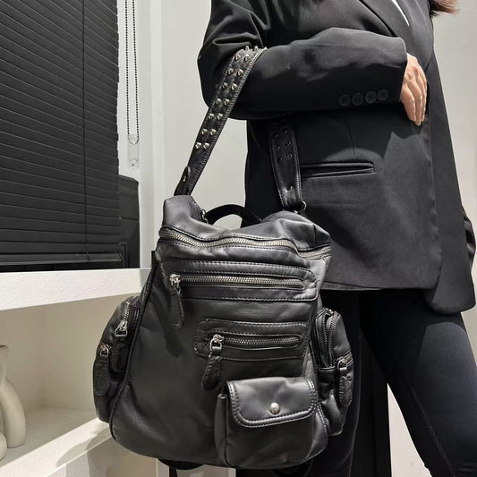 Multi Pocket Washed Backpack