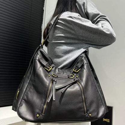 Distressed Shoulder Tote Bag