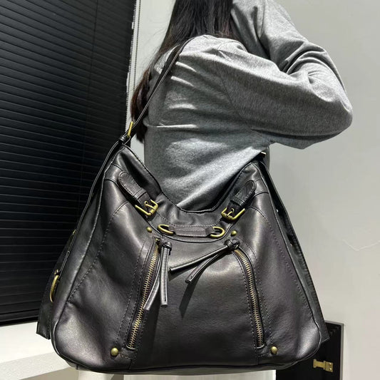 Distressed Shoulder Tote Bag