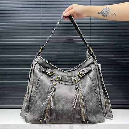 Distressed Shoulder Tote Bag