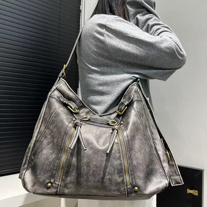Distressed Shoulder Tote Bag