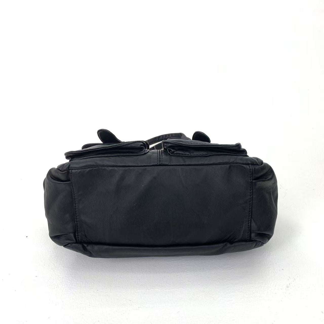Pleated Multi Pocket Shoulder Bag