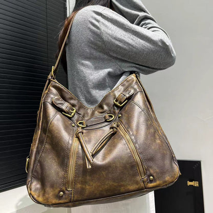 Distressed Shoulder Tote Bag