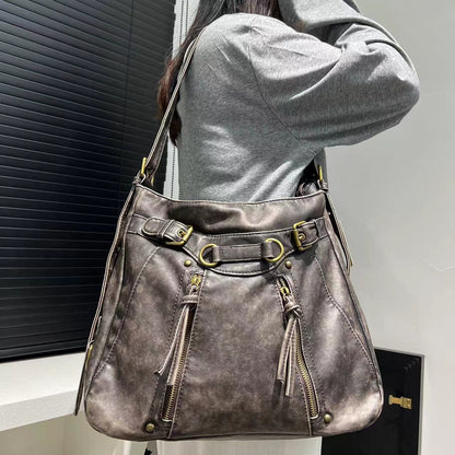 Distressed Shoulder Tote Bag