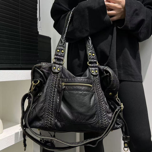 Braided Slouchy Shoulder Bag