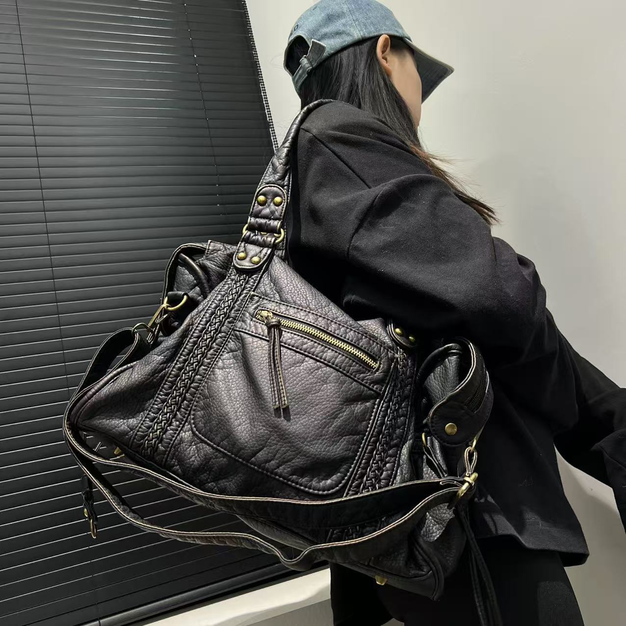 Braided Slouchy Shoulder Bag