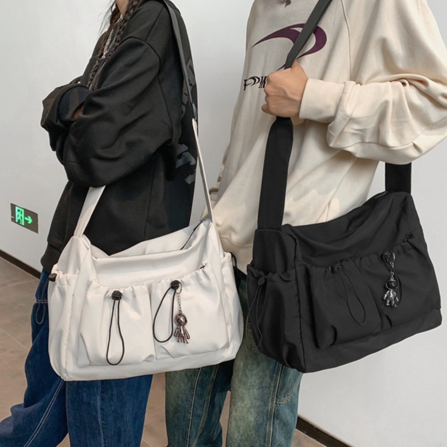 Minimalist Nylon Messenger Bag