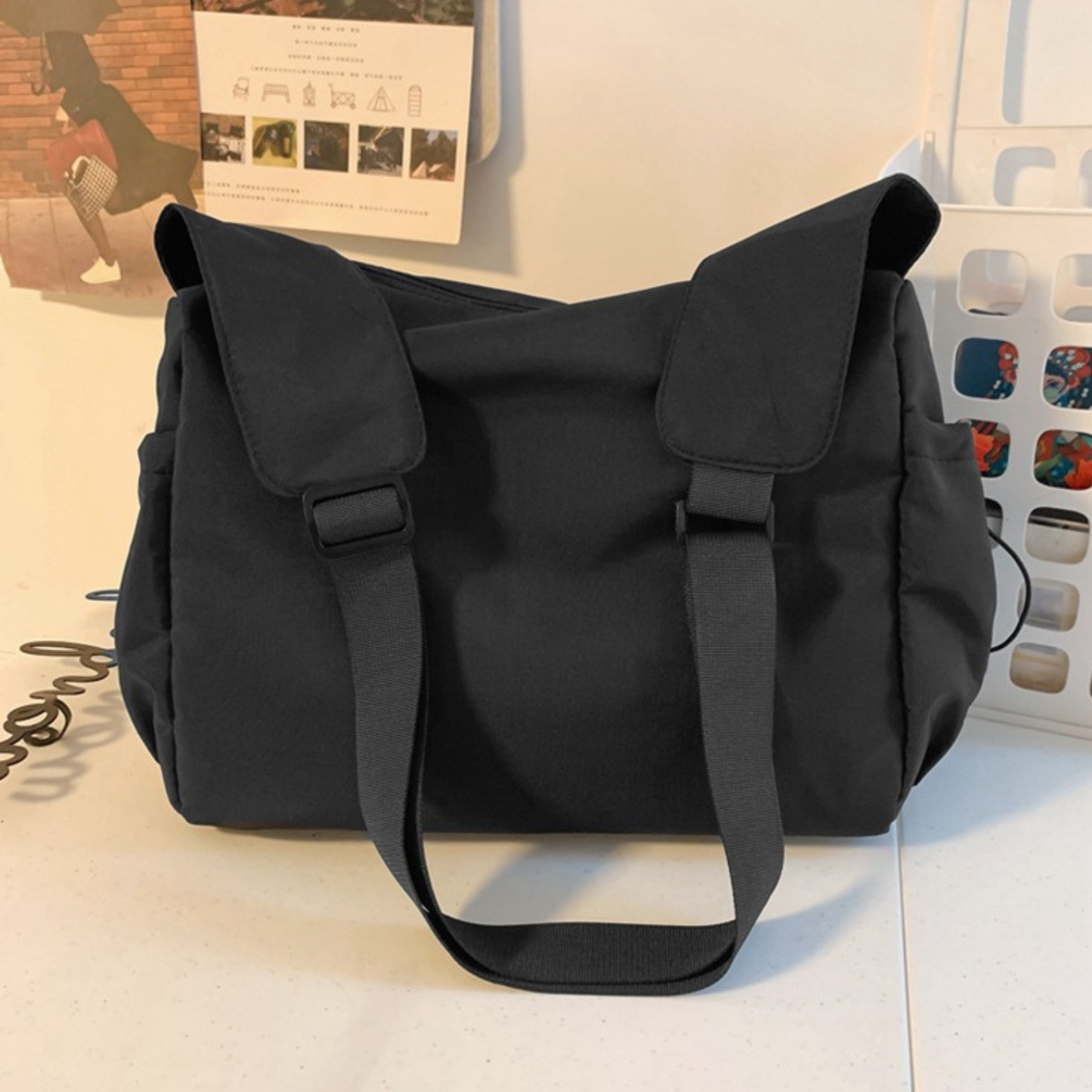 Minimalist Nylon Messenger Bag