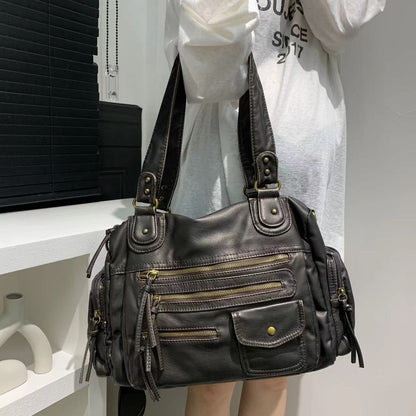 Studded Multi Pocket Tote Bag