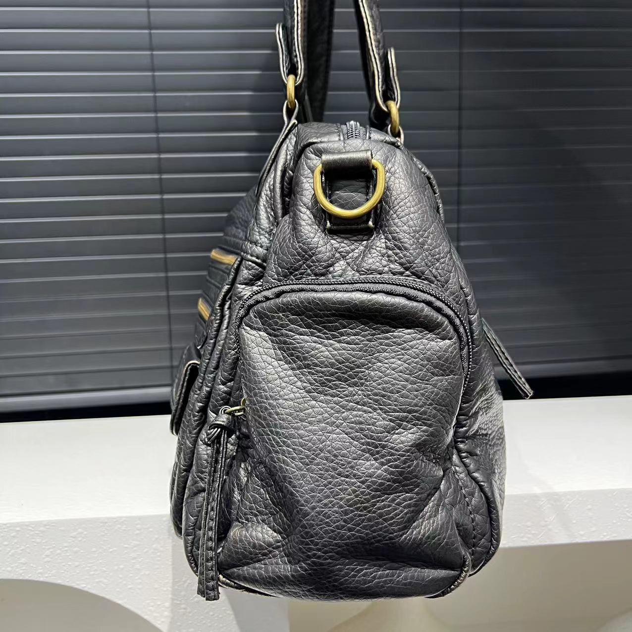 Studded Multi Pocket Tote Bag