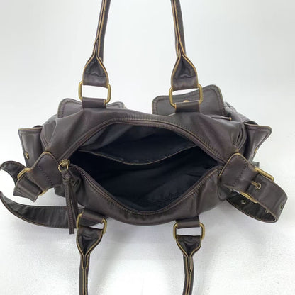 Distressed Multi Pocket Shoulder Bag