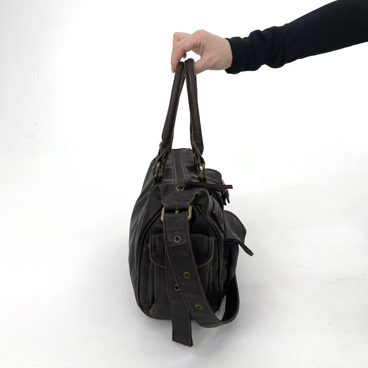 Distressed Multi Pocket Shoulder Bag