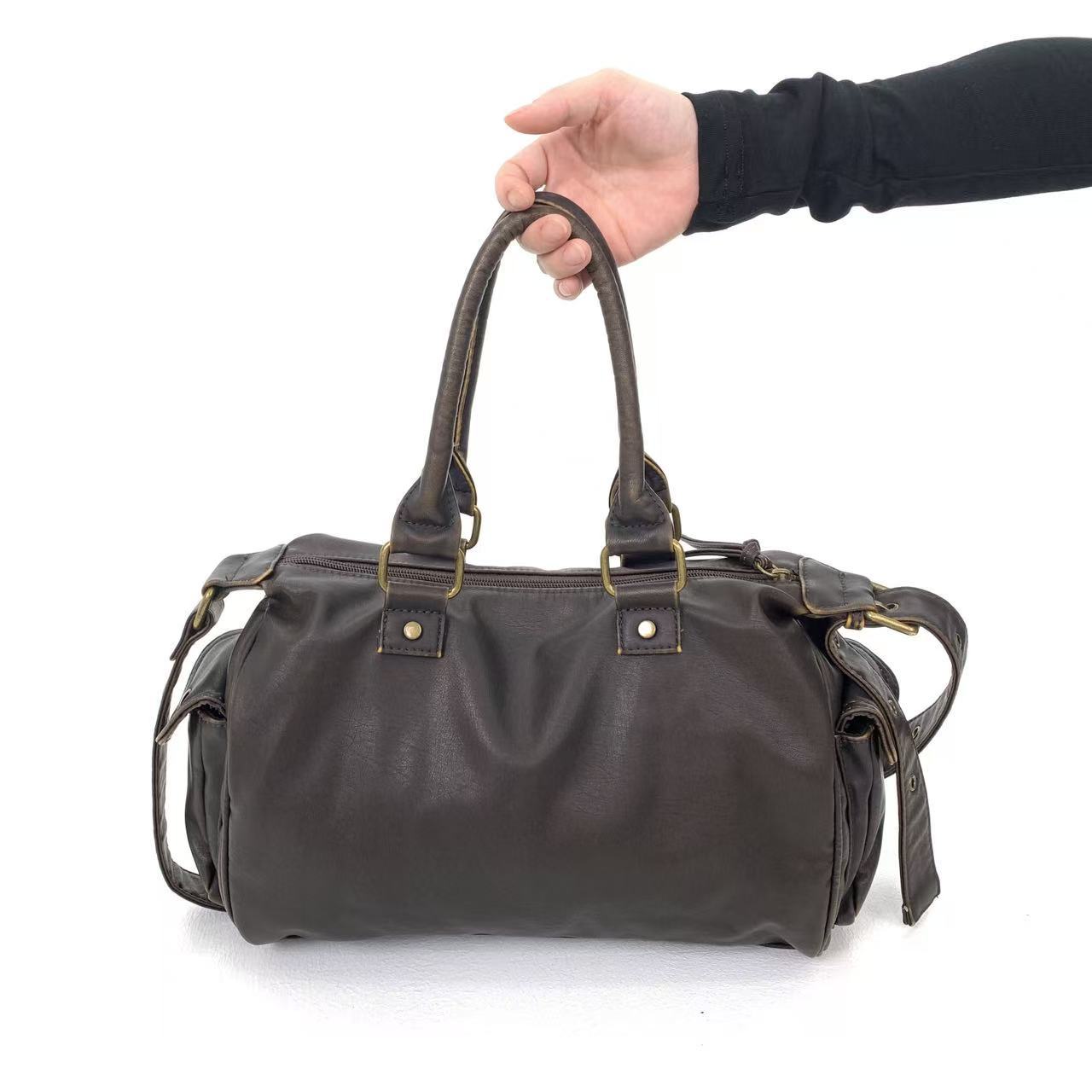 Distressed Multi Pocket Shoulder Bag