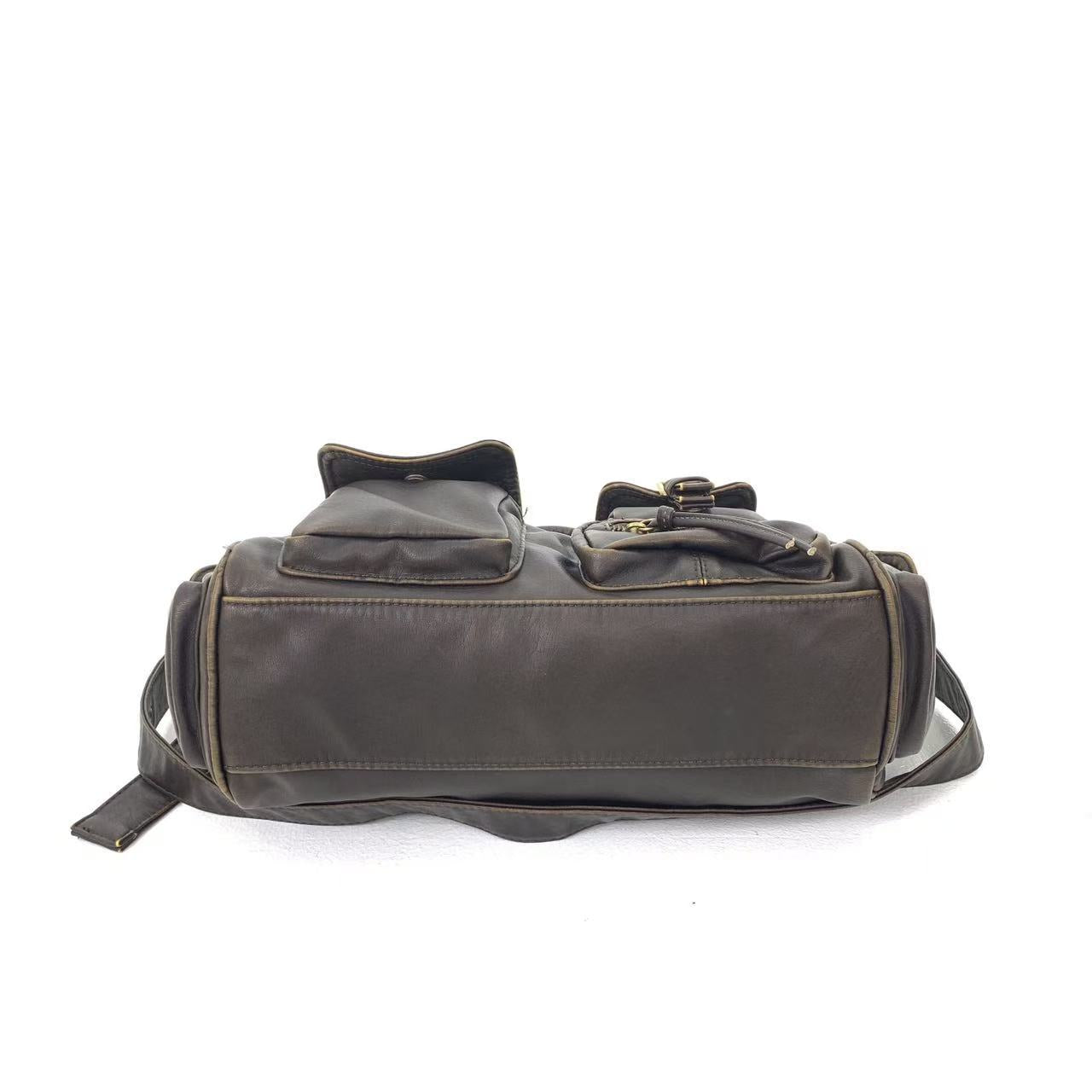 Distressed Multi Pocket Shoulder Bag